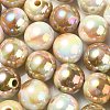 UV Plating Rainbow Iridescent Acrylic Beads OACR-F004-04B-1