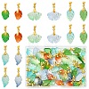 48Pcs 8 Styles Glass Pendants PALLOY-YW00220-1