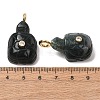 Natural Moss Agate Carved Pendants G-H357-03G-11-3