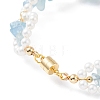 Natural Mixed Stone Chip & Shell Pearl Beaded Bracelet BJEW-TA00029-6