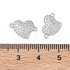 SHEGRACE Brass Micro Pave Clear Cubic Zirconia Connector Charms XGRQ3K904-563P-3