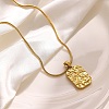 304 Stainless Steel Textured Rectangle Dog Tag Pendant Necklaces for Women WG854E8-02-1