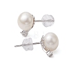 Natural Pearl Ear Studs EJEW-P286-54P-2