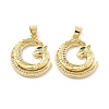 Brass Micro Pave Cubic Zirconia Pendants KK-Z098-01G-02-1