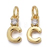 Brass Micro Pave Clear Cubic Zirconia Pendants ZIRC-Z011-35C-1