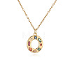 Brass Pave Colorful Cubic Zirconia Initial Pendant Necklaces for Women FS-WG02860-15-1