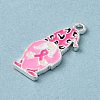 Breast Cancer Pink Awareness Ribbon Theme Alloy Enamel Pendants ENAM-A147-01E-2