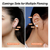 16Pcs 8 Style Clear Cubic Zirconia Stud Earrings & Titanium Steel Huggie Hoop Earrings DIY-TA0004-54-12