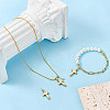 3Pcs Brass with Synthetic Opal Pendants KK-BC0015-77C-4