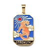 Tarot 304 Stainless Steel Enamel Pendants STAS-M119-09Q-G-1
