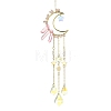 Moon & Star Brass Hanging Ornaments HJEW-JM01478-01-1