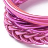 4Pcs 4 Style Plastic Cord Braided Stretch Bracelets Set BJEW-R313-02D-2