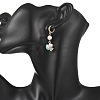 Natural Cultured Freshwater Pearl & Brass Enamel Hoop Dangle Earrings for Women EJEW-JE07268-02-2