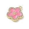 Brass Micro Pave Clear Cubic Zirconia and Enamel Pendants KK-A300-18D-2