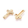 Religion Brass Micro Pave Clear Cubic Zirconia Beads KK-T080-90G-2