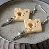 Cheese Alloy & Resin Dangle Earrings FS-WG078A6-01-3