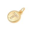 Brass Micro Pave Clear Cubic Zirconia Charms CU-CBA56CE-12G-T-3