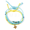Summer Beach Style Adjustable Synthetic Green Turquoise Imperial Stone Beaded Bracelet Set UQ9789-2-6