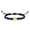 Alloy Heart with Letter Pattern Bead Braided Bead Bracelets FS-WGEB992-20-1