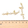 Brass Pave Clear Cubic Zirconia Connector Charms KK-Z139-12G-02-3