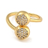 Brass Micro Pave Cubic Zirconia Cuff Rings RJEW-P127-07G-2