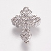 Brass Micro Pave Cubic Zirconia Beads ZIRC-E143-23P-1