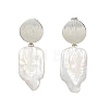 Natural Baroque Pearl Keshi Pearl Dangle Stud Earrings for Women EJEW-JE07044-3