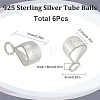 6Pcs 925 Sterling Silver Tube Bails STER-SC0001-19S-2