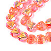 Electroplate Transparent Glass Beads Strands EGLA-N056-01A-09-3