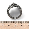 316 Surgical Stainless Steel Open Cuff Rings RJEW-R019-01AS-01-5