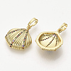 Brass Micro Pave Cubic Zirconia Pendants ZIRC-T012-31G-2