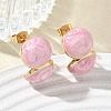 304 Stainless Steel Enamel Stud Earrings SA-CBA2696-32G-01-1