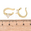 Heart Brass Micro Pave Clear Cubic Zirconia Cuff Earrings EJEW-H178-02G-5