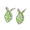 Brass Enamel Fish Stud Earrings EJEW-I322-07P-5