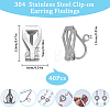 40Pcs 304 Stainless Steel Clip-on Earring Findings STAS-SC0005-84P-2