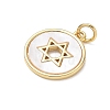 Brass & Natural White Shell Pendants KK-CBA56EF-16G-02-2