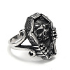 Coffin with Skull Men's Stainless Steel Finger Rings PW-WGF83F4-02-1