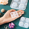  3Pcs 3 Style Paw Print Shape DIY Silicone Molds DIY-TA0005-22-15