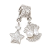 Brass Micro Pave Clear Cubic Zirconia Dangle Beads CU-CBAF1EE-08P-1