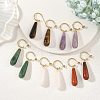 Natural Green Aventurine/Rose Quartz/Amethyst/Agate/Tiger Eye Dangle Earrings EJEW-JE07331-1
