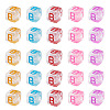 50Pcs Acrylic European Beads MACR-TADJ0001-13B-1