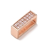 Brass Micro Pave Clear Cubic Zirconia Slide Charms KK-A300-12RG-2