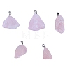 5Pcs 5 Style Natural Rose Quartz Pendants G-CJ0001-42-3