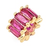 Brass Micro Pave Cubic Zirconia European Beads KK-C170-34G-01-1