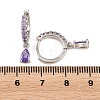 Brass Micro Pave Cubic Zirconia Hoop Dangle Earrings KK-Z166-13P-01-5