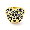 Bear Brass Micro Pave Cubic Zirconia Open Cuff Ring for Women RJEW-U003-22C-G-2