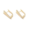 V-shaped Rack Plating Brass Hoop Earring Findings with Latch Back Closure KK-D083-04G-1