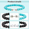 5Pcs 5 Style Natural & Synthetic Mixed Gemstone & Alloy Beaded Stretch Bracelets Set for Women BJEW-FI0001-01-3