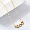 Brass Glass Triple Star Pendant Necklaces KK-CBAB173-03G-11-3