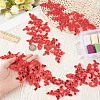 2Pairs Leaves Polyester Embroidery Ornaments Accessories DIY-GF0014-46E-3